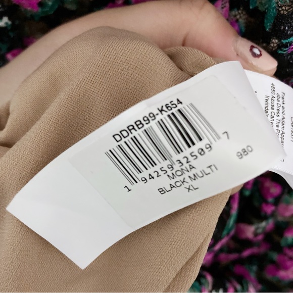 Dress the Population Mona Floral Long Sleeve Midi Dress Size XL NWOT - Picture 12 of 17